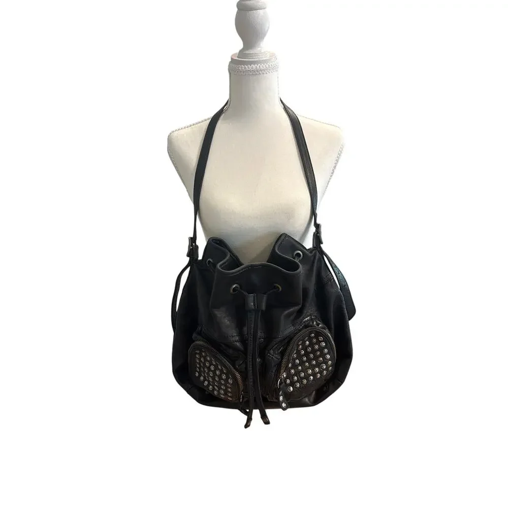FRYE BROOKE LEATHER STUDDED HANDBAG $378